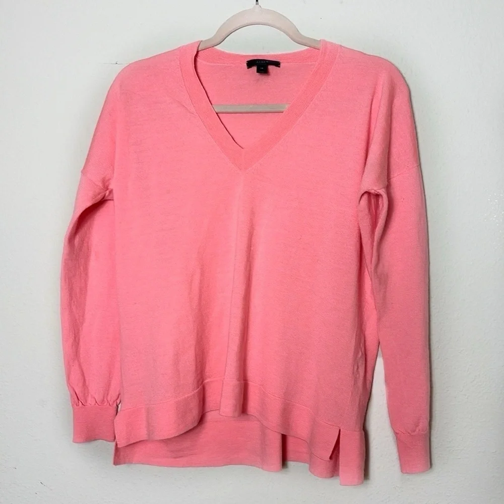 J. Crew 100% Merino Wool V-Neck Lightweight Pullover Sweater size XS